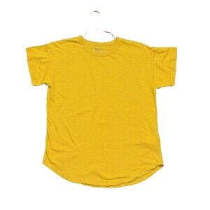 Madewell T Shirt Womens Sz M Mustard Yellow Cotton Short Sleeve Top Medium